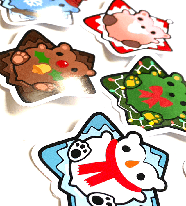 Holiday Hogs Christmas Hedgehog sticker set