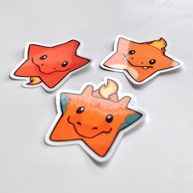Fire PokéStar Sticker Set