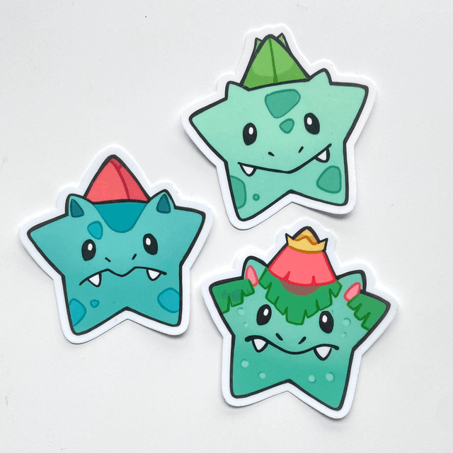 Grass PokéStar Sticker Set 